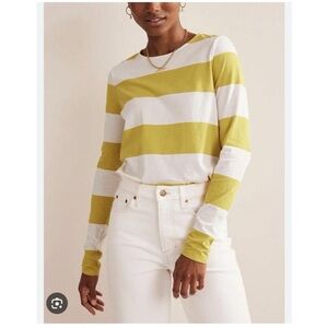 Boden Stripes Ahead of the Rest Yellow Long Sleeve - Size 4